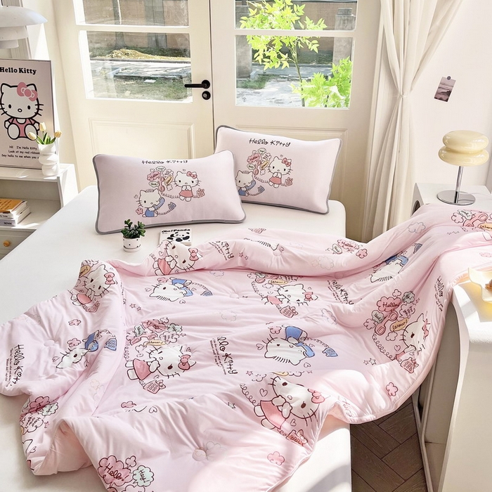 91家纺网 家纺一手货源 找家纺 （总）蘭菲家纺 2025新款三丽鸥卡通印花夏被