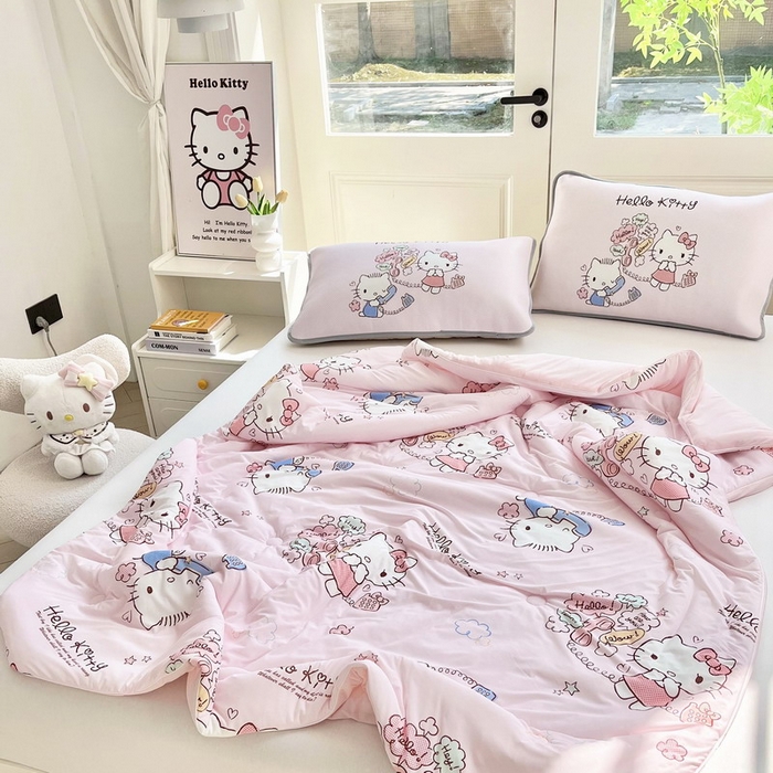 91家纺网 家纺一手货源 找家纺 蘭菲家纺 2025新款三丽鸥卡通印花夏被 8分甜