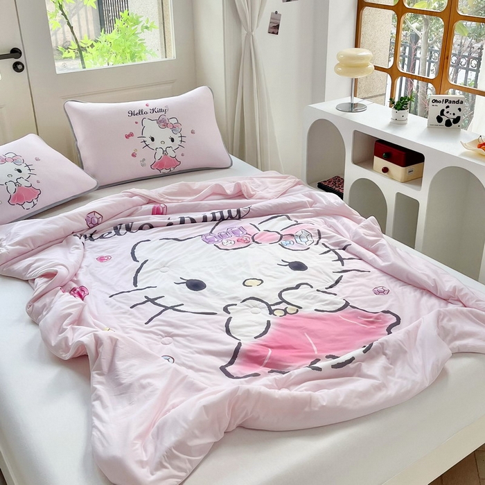 91家纺网 家纺一手货源 找家纺 蘭菲家纺 2025新款三丽鸥卡通印花夏被 甜睿