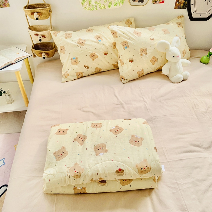 91家纺网 家纺一手货源 找家纺 2025新款1活性印染水洗棉大豆夏被 夏被-蛋糕熊
