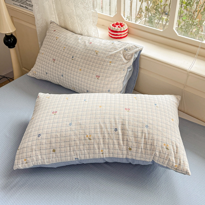 91家纺网 家纺一手货源 找家纺 一比一 2026新款云感皱皱双层纱四件套-简单款 遇见