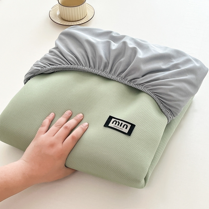 91家纺网 家纺一手货源 找家纺 子曰 2025新款A类高分子PE小清新凉感席系列-床笠款 小清新-绿