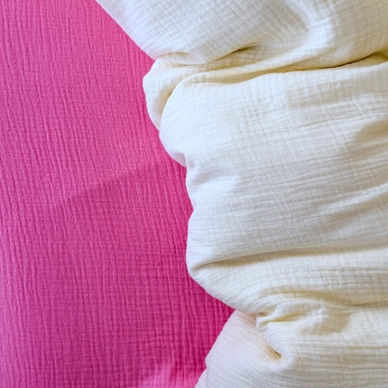 91家纺网 家纺一手货源 找家纺 （总）山舍家居 2025新款皱皱双层纱纯色四件套