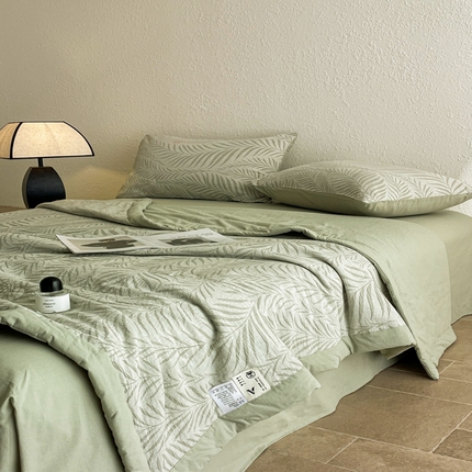 寐眠 2025新款全棉三层纱提花夏被四件套 层林尽染