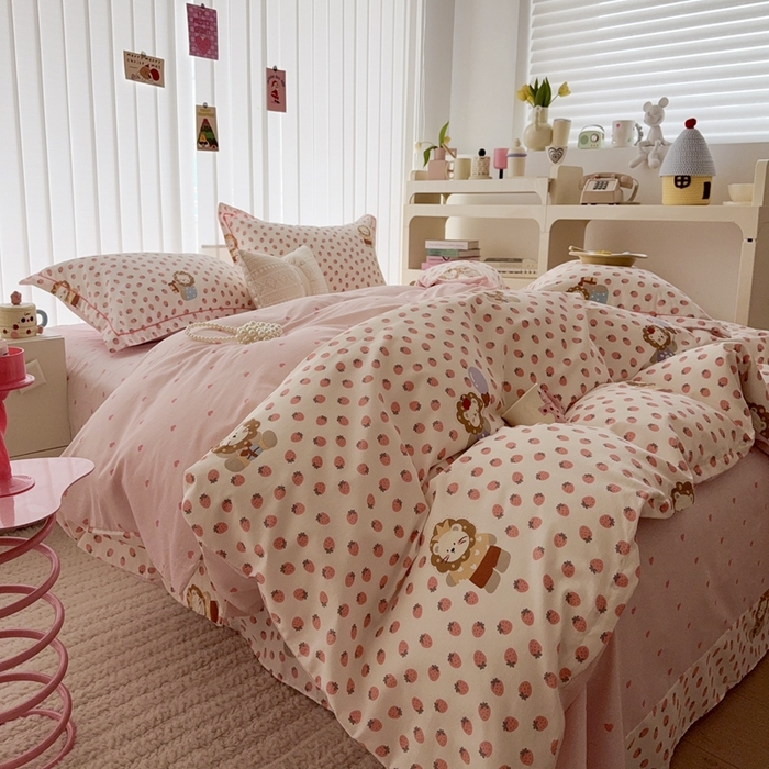 91家纺网 家纺一手货源 找家纺 于果 2025新款全棉13370四件套 俏皮狮子