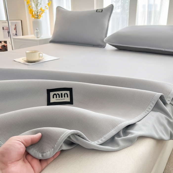 91家纺网 家纺一手货源 找家纺 子曰 2025新款A类高分子PE小清新凉感席系列-床笠款 小清新-灰