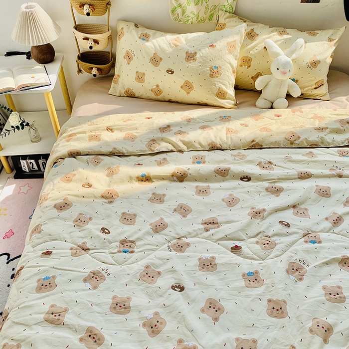 91家纺网 家纺一手货源 找家纺 2025新款1活性印染水洗棉大豆夏被 夏被-蛋糕熊