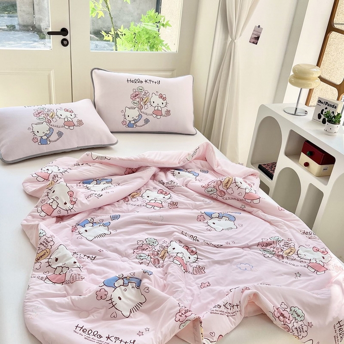 91家纺网 家纺一手货源 找家纺 （总）蘭菲家纺 2025新款三丽鸥卡通印花夏被