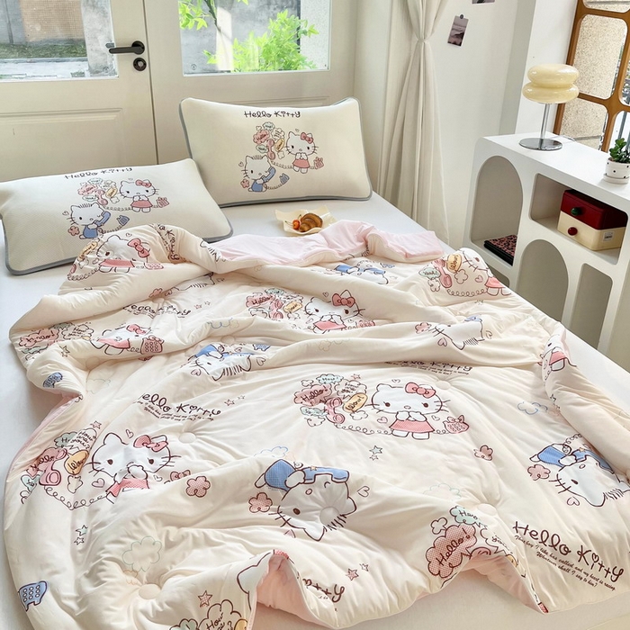 91家纺网 家纺一手货源 找家纺 蘭菲家纺 2025新款三丽鸥卡通印花夏被 9分甜