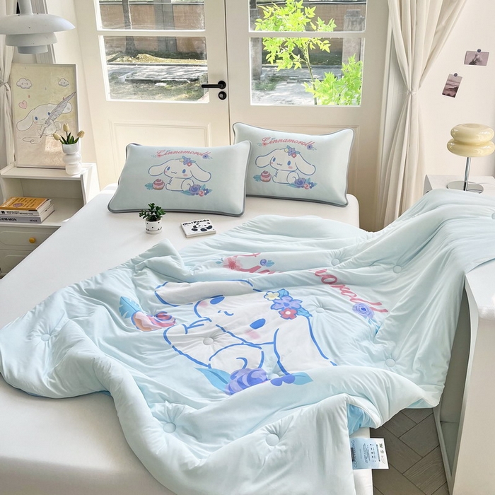 91家纺网 家纺一手货源 找家纺 蘭菲家纺 2025新款三丽鸥卡通印花夏被 泡芙