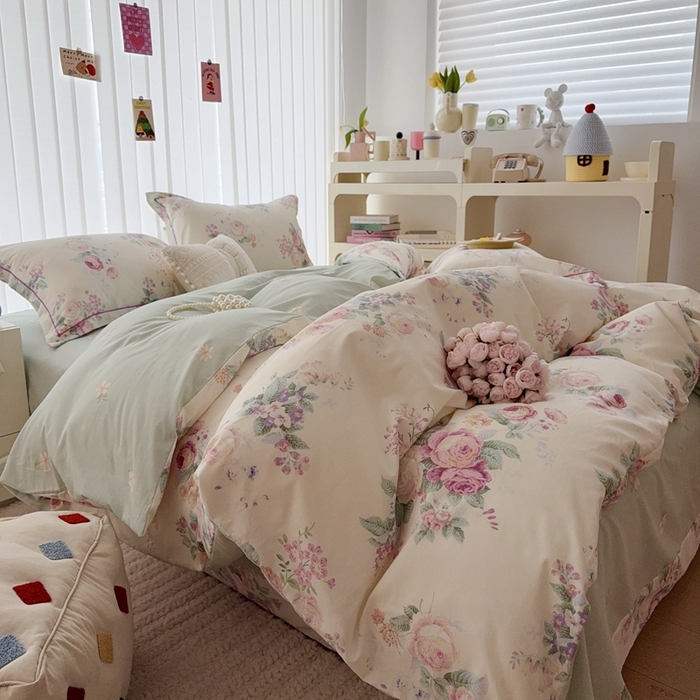 91家纺网 家纺一手货源 找家纺 于果 2025新款全棉13370四件套 尤梨