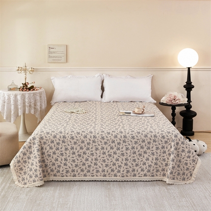 91家纺网 家纺一手货源 找家纺 （总）瑞米家居 2025新款全棉双层纱印花床盖