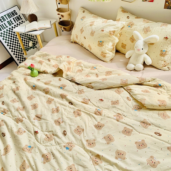91家纺网 家纺一手货源 找家纺 2025新款1活性印染水洗棉大豆夏被 夏被-蛋糕熊