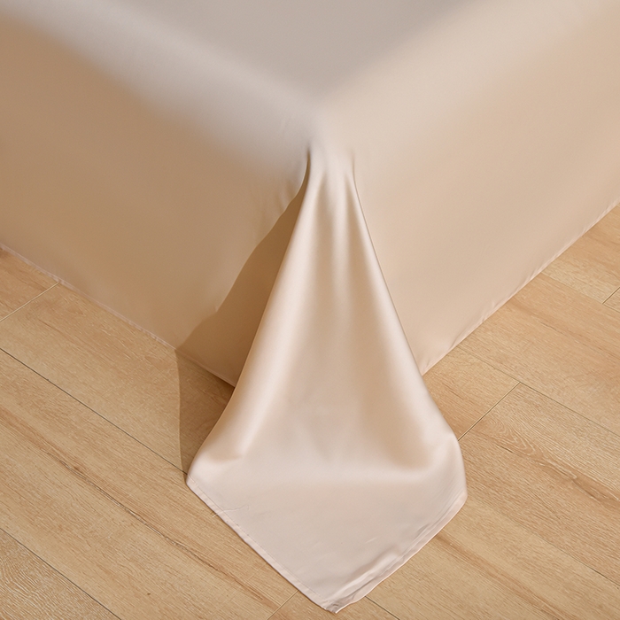 91家纺网 家纺一手货源 找家纺 大麦家纺 2025新款水洗天丝绣花款夏被四件套 蝴蝶飞飞-奶杏