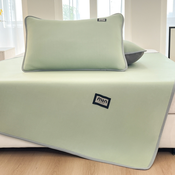 91家纺网 家纺一手货源 找家纺 子曰 2025新款A类高分子PE小清新凉感席系列-床垫款 小清新-绿