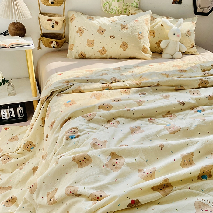 91家纺网 家纺一手货源 找家纺 2025新款1活性印染水洗棉大豆夏被 夏被-蛋糕熊