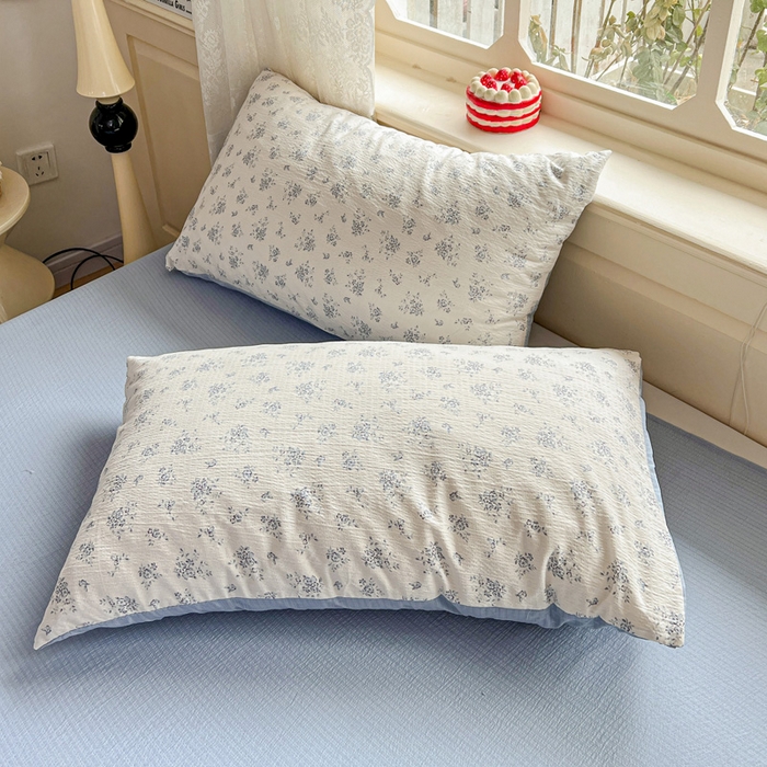 91家纺网 家纺一手货源 找家纺 一比一 2026新款云感皱皱双层纱四件套-简单款 兰黛