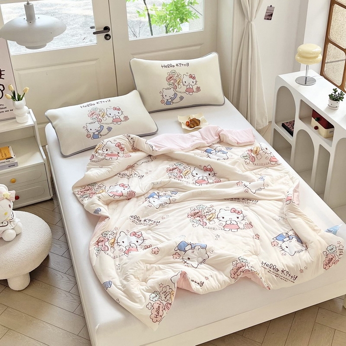 91家纺网 家纺一手货源 找家纺 蘭菲家纺 2025新款三丽鸥卡通印花夏被 9分甜