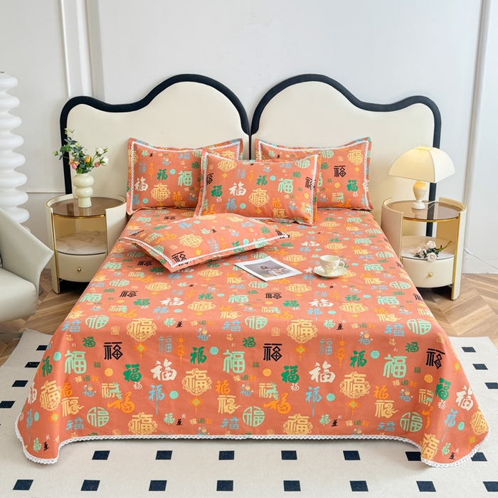 91家纺网 家纺一手货源 找家纺 （总）仟网汇 2025老粗布蕾丝花边三件套（无纺布手提包装）