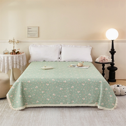 91家纺网 家纺一手货源 找家纺 （总）瑞米家居 2025新款全棉双层纱印花床盖