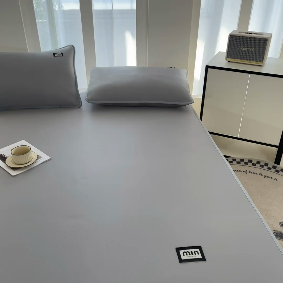 91家纺网 家纺一手货源 找家纺 子曰 2025新款A类高分子PE小清新凉感席系列-床垫款 小清新-灰