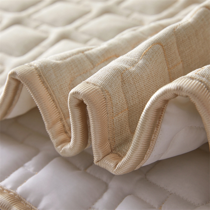91家纺网 家纺一手货源 找家纺 情恒家纺 2025新款麻布全包床头罩 麻布-奶白色