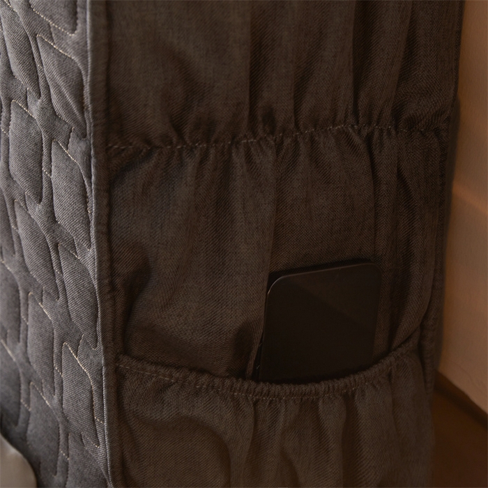 91家纺网 家纺一手货源 找家纺 情恒家纺 2025新款麻布全包床头罩 麻布-墨青灰