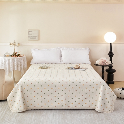 91家纺网 家纺一手货源 找家纺 （总）瑞米家居 2025新款全棉双层纱印花床盖