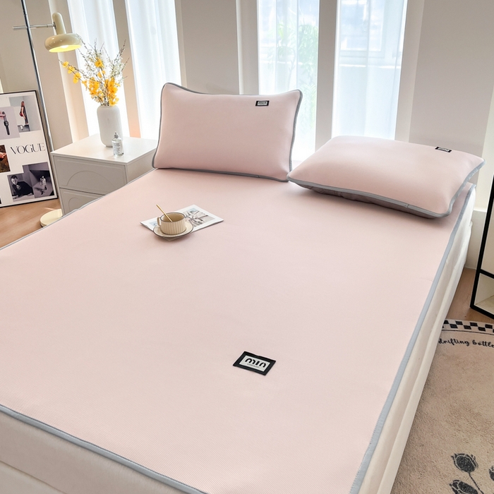 91家纺网 家纺一手货源 找家纺 子曰 2025新款A类高分子PE小清新凉感席系列-床垫款 小清新-粉