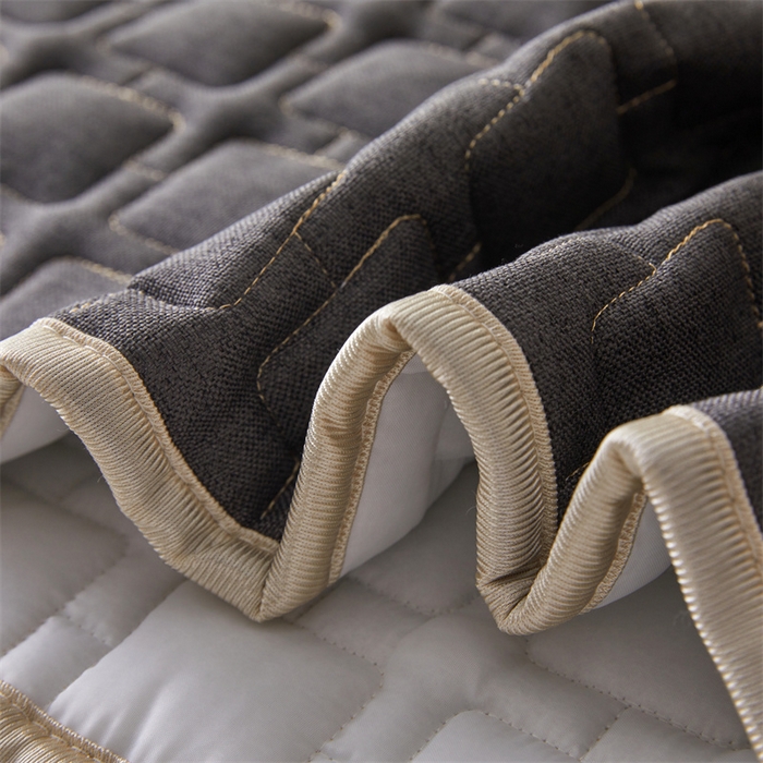 91家纺网 家纺一手货源 找家纺 情恒家纺 2025新款麻布全包床头罩 麻布-墨青灰