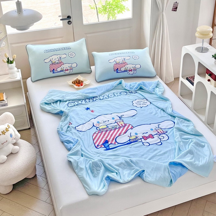 91家纺网 家纺一手货源 找家纺 蘭菲家纺 2025新款三丽鸥卡通印花夏被 聚餐大版