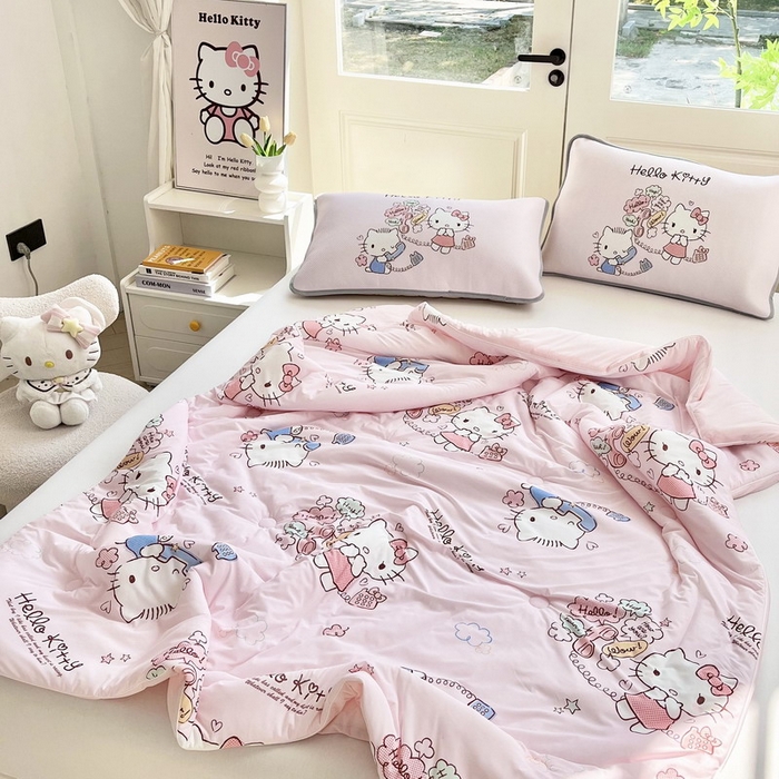 91家纺网 家纺一手货源 找家纺 蘭菲家纺 2025新款三丽鸥卡通印花夏被 8分甜