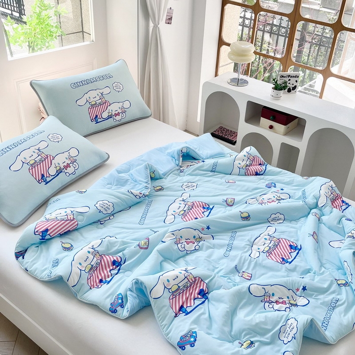 91家纺网 家纺一手货源 找家纺 蘭菲家纺 2025新款三丽鸥卡通印花夏被 聚餐小版