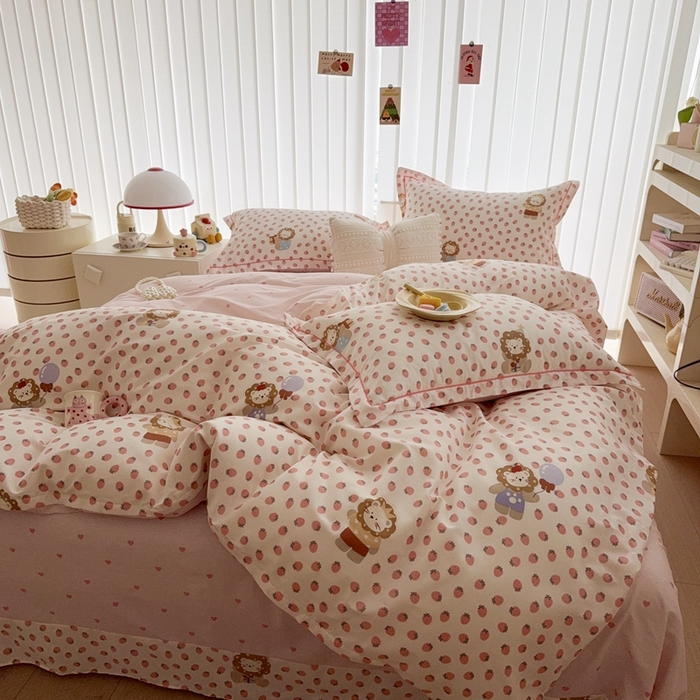 91家纺网 家纺一手货源 找家纺 于果 2025新款全棉13370四件套 俏皮狮子