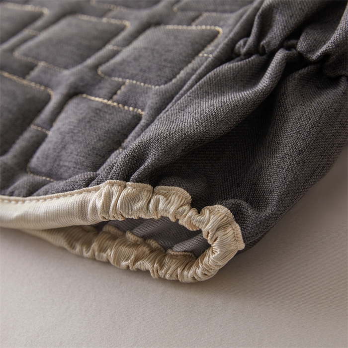 91家纺网 家纺一手货源 找家纺 情恒家纺 2025新款麻布全包床头罩 麻布-墨青灰