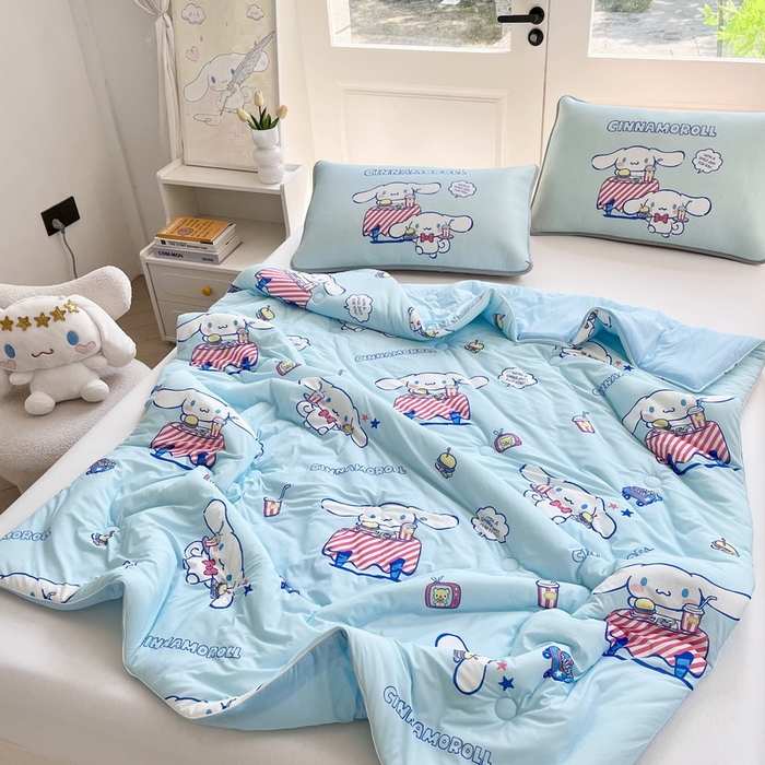 91家纺网 家纺一手货源 找家纺 蘭菲家纺 2025新款三丽鸥卡通印花夏被 聚餐小版