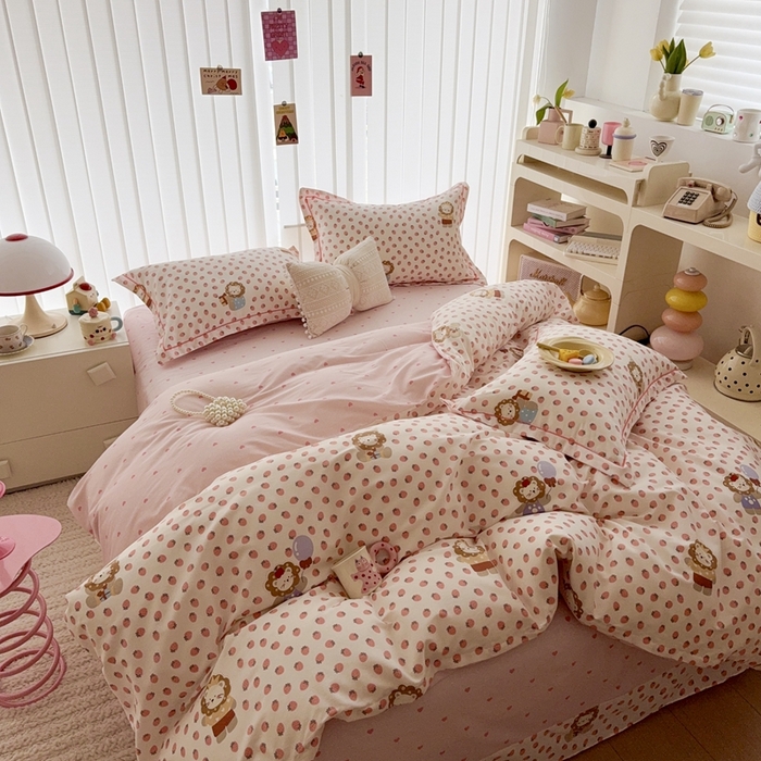 91家纺网 家纺一手货源 找家纺 于果 2025新款全棉13370四件套 俏皮狮子