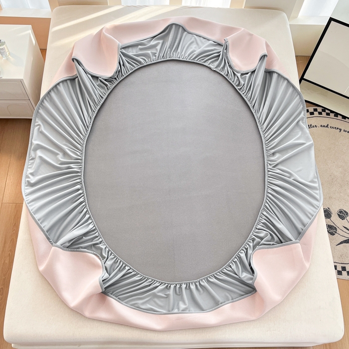 91家纺网 家纺一手货源 找家纺 子曰 2025新款A类高分子PE小清新凉感席系列-床笠款 小清新-粉