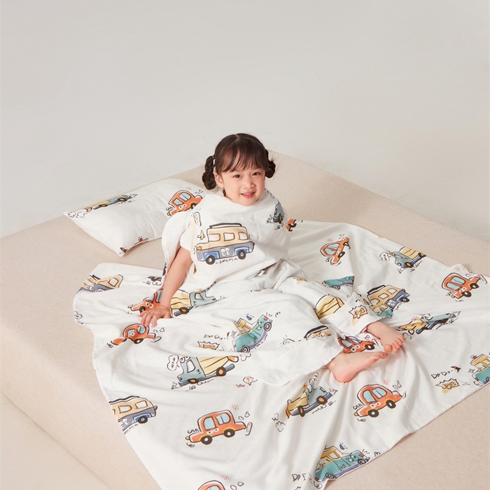 91家纺网 家纺一手货源 找家纺 （总）艾佳宝贝 2025A类全棉纱布护肚防踢睡袋多功能盖毯宝宝夏被