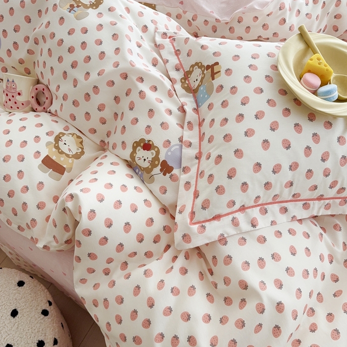 91家纺网 家纺一手货源 找家纺 于果 2025新款全棉13370四件套 俏皮狮子