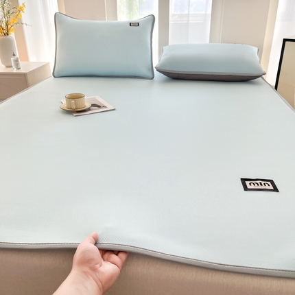 子曰 2025新款A类高分子PE小清新凉感席系列-床垫款 小清新-天蓝