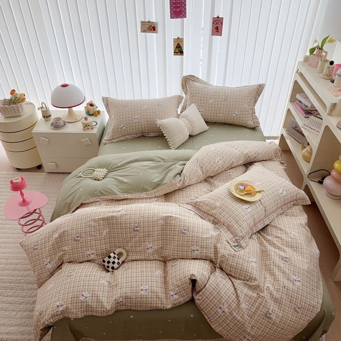 91家纺网 家纺一手货源 找家纺 于果 2025新款全棉13370四件套 汪汪假日