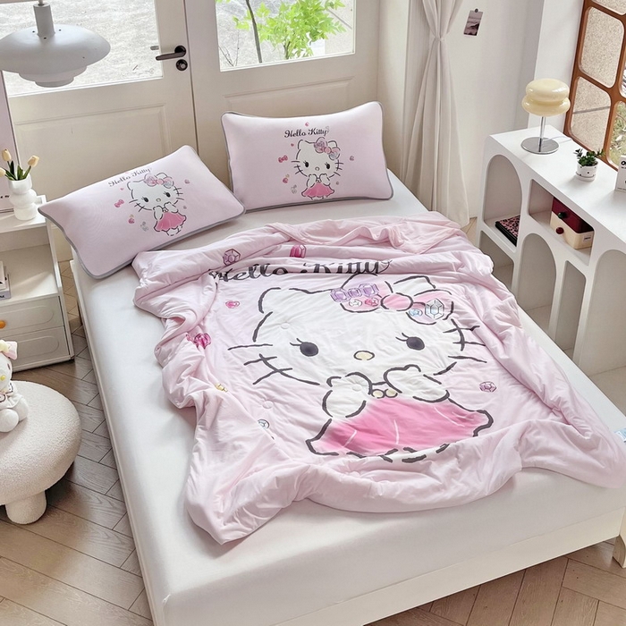 91家纺网 家纺一手货源 找家纺 蘭菲家纺 2025新款三丽鸥卡通印花夏被 甜睿