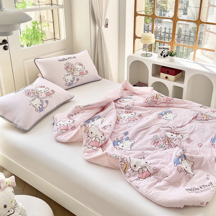 91家纺网 家纺一手货源 找家纺 （总）蘭菲家纺 2025新款三丽鸥卡通印花夏被