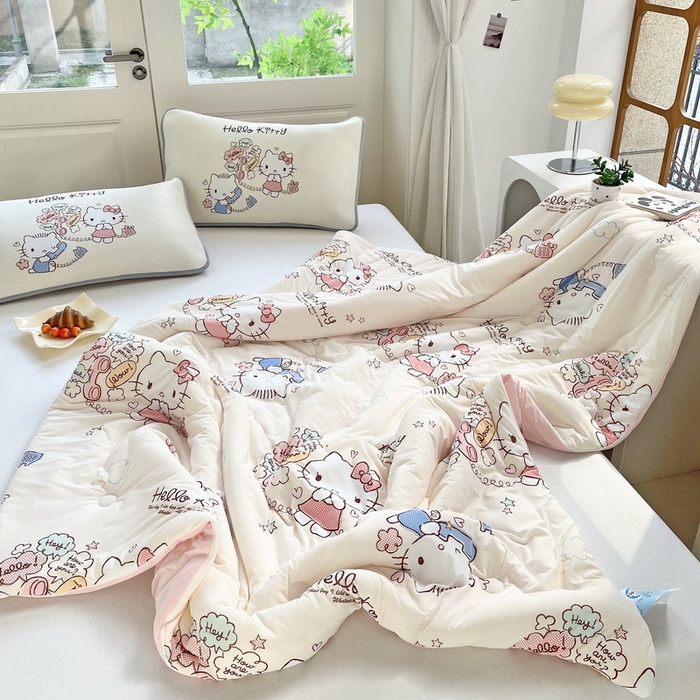 91家纺网 家纺一手货源 找家纺 蘭菲家纺 2025新款三丽鸥卡通印花夏被 9分甜