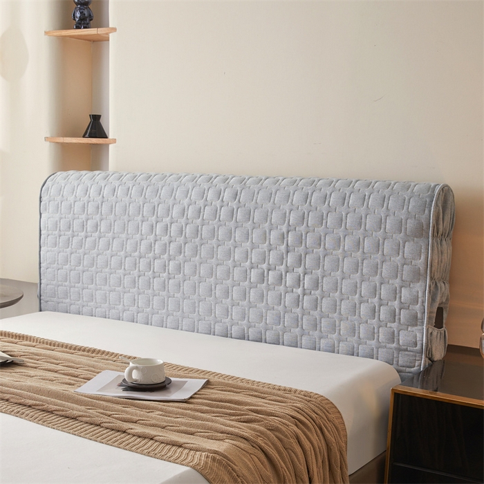 91家纺网 家纺一手货源 找家纺 情恒家纺 2025新款麻布全包床头罩 麻布-烟雾灰