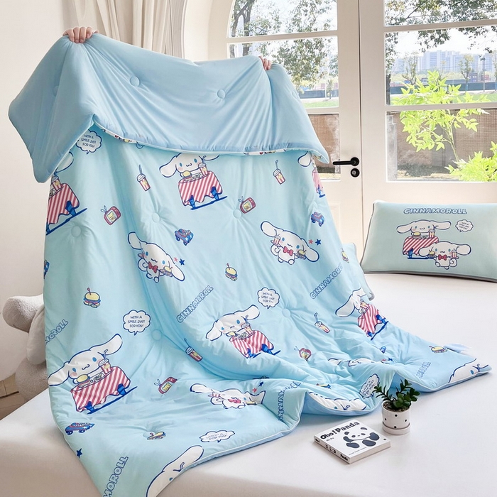 91家纺网 家纺一手货源 找家纺 蘭菲家纺 2025新款三丽鸥卡通印花夏被 聚餐小版