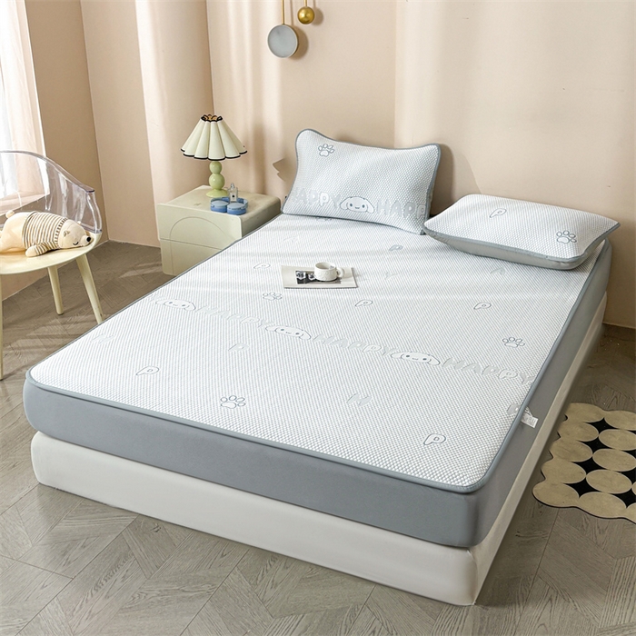 91家纺网 家纺一手货源 找家纺 雯豆家纺 2025新款PE凉感提花冰丝床笠三件套全包中分子床罩床垫保护套 大耳朵朵-床笠款