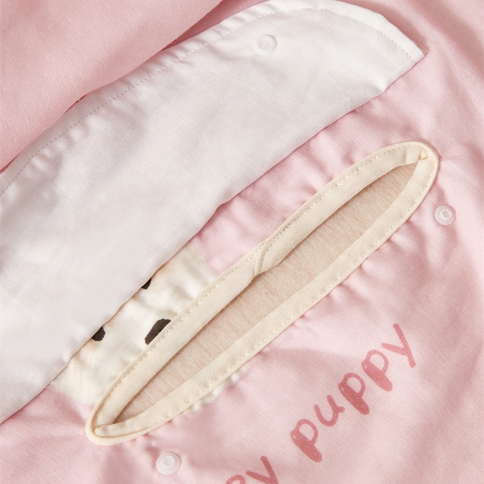 91家纺网 家纺一手货源 找家纺 艾佳宝贝 2025A类全棉纱布护肚防踢睡袋多功能盖毯宝宝夏被 乖萌小狗