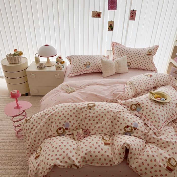 91家纺网 家纺一手货源 找家纺 于果 2025新款全棉13370四件套 俏皮狮子